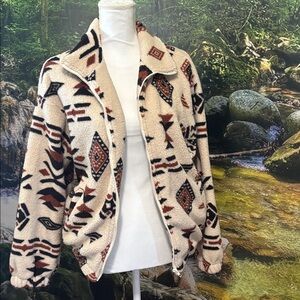 Aztec Pattern Fleece Jacket
